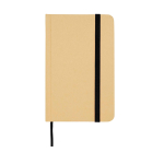 Carnet A6 à couverture rigide en papier recyclé feuilles lisses couleur noir deuxième vue frontale