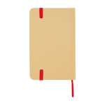 Carnet A6 à couverture rigide en papier recyclé feuilles lisses couleur rouge deuxième vue arrière