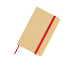 Carnet A6 à couverture rigide en papier recyclé feuilles lisses couleur rouge vue détail 1