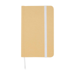 Carnet A6 à couverture rigide en papier recyclé feuilles lisses couleur blanc deuxième vue frontale