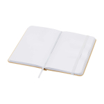 Carnet A6 à couverture rigide en papier recyclé feuilles lisses couleur blanc deuxième vue