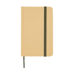 Carnet A6 à couverture rigide en papier recyclé feuilles lisses couleur vert foncé deuxième vue frontale