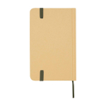 Carnet A6 à couverture rigide en papier recyclé feuilles lisses couleur vert foncé deuxième vue arrière