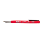 Stylo en aluminium recyclé avec clip en plastique, encre noire couleur rouge vue impression avec logo 2