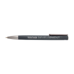 Stylo en aluminium recyclé avec clip en plastique, encre noire couleur gris foncé vue impression avec logo 2