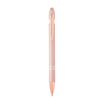 Stylo en aluminium recyclé avec finition or rose, encre noire couleur rose pastel