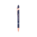 Stylo en aluminium recyclé avec finition or rose, encre noire avec zone d'impression