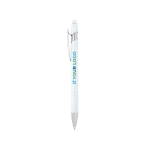 Stylo en aluminium recyclé avec finition argentée, encre noire avec zone d'impression