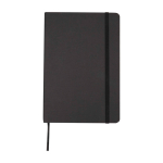 Carnet à couverture rigide et papier en pierre A5 pages lignées couleur noir deuxième vue frontale