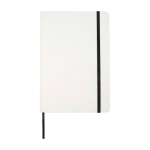 Carnet à couverture rigide et papier en pierre A5 pages lignées couleur blanc deuxième vue frontale