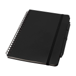 Cahier à couverture rigide en plastique recyclé A5 pages lignées couleur noir