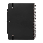 Cahier à couverture rigide en plastique recyclé A5 pages lignées couleur noir deuxième vue arrière
