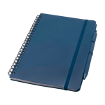 Cahier à couverture rigide en plastique recyclé A5 pages lignées couleur bleu marine
