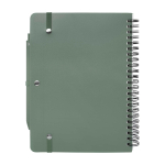 Cahier à couverture rigide en plastique recyclé A5 pages lignées couleur vert pastel deuxième vue arrière