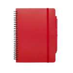 Cahier à couverture rigide en plastique recyclé A5 pages lignées deuxième vue frontale