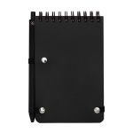 Carnet à couverture en plastique recyclé A6 pages lignées couleur noir deuxième vue arrière