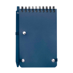 Carnet à couverture en plastique recyclé A6 pages lignées couleur bleu marine deuxième vue arrière