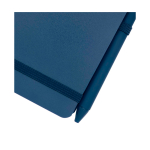 Carnet à couverture en plastique recyclé A6 pages lignées couleur bleu marine vue détail 1