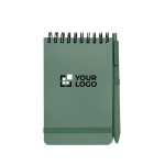 Carnet à couverture en plastique recyclé A6 pages lignées avec zone d'impression
