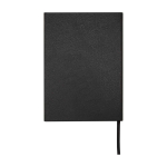 Carnet à couverture rigide en plastique recyclé A5 pages lignées couleur noir deuxième vue arrière