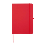 Cahier avec coins arrondis et couverture souple A5 pages lignées couleur rouge deuxième vue frontale