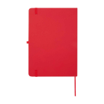 Cahier avec coins arrondis et couverture souple A5 pages lignées couleur rouge deuxième vue arrière