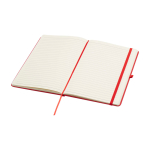 Cahier avec coins arrondis et couverture souple A5 pages lignées couleur rouge deuxième vue