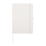 Cahier avec coins arrondis et couverture souple A5 pages lignées couleur blanc deuxième vue frontale