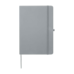 Cahier avec coins arrondis et couverture souple A5 pages lignées couleur gris deuxième vue frontale