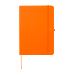 Cahier avec coins arrondis et couverture souple A5 pages lignées couleur orange deuxième vue frontale