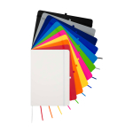 Cahier avec coins arrondis et couverture souple A5 pages lignées couleur orange deuxième vue en couleurs