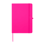 Cahier avec coins arrondis et couverture souple A5 pages lignées couleur rose deuxième vue frontale