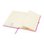 Cahier avec coins arrondis et couverture souple A5 pages lignées couleur rose troisième vue