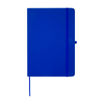 Cahier avec coins arrondis et couverture souple A5 pages lignées couleur bleu roi deuxième vue frontale