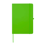 Cahier avec coins arrondis et couverture souple A5 pages lignées couleur vert lime deuxième vue frontale