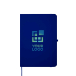 Cahier avec coins arrondis et couverture souple A5 pages lignées avec zone d'impression