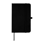 Carnet à couverture rigide avec toucher doux A6 pages lignées couleur noir deuxième vue frontale