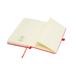 Carnet à couverture rigide avec toucher doux A6 pages lignées couleur rouge troisième vue