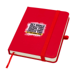 Carnet à couverture rigide avec toucher doux A6 pages lignées couleur rouge vue avec impression sérigraphique