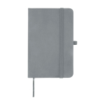 Carnet à couverture rigide avec toucher doux A6 pages lignées couleur gris deuxième vue frontale