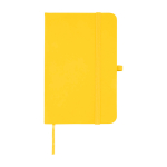 Carnet à couverture rigide avec toucher doux A6 pages lignées couleur jaune deuxième vue frontale