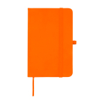 Carnet à couverture rigide avec toucher doux A6 pages lignées couleur orange deuxième vue frontale