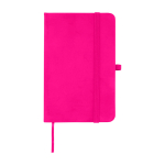 Carnet à couverture rigide avec toucher doux A6 pages lignées couleur rose deuxième vue frontale