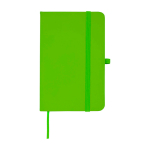 Carnet à couverture rigide avec toucher doux A6 pages lignées couleur vert lime deuxième vue frontale