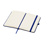 Carnet à couverture rigide avec toucher doux A6 pages lignées couleur bleu marine deuxième vue