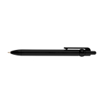 Stylo en plastique recyclé avec bille et clip, encre noire couleur noir deuxième vue frontale