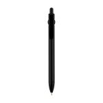 Stylo en plastique recyclé avec bille et clip, encre noire couleur noir