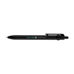 Stylo en plastique recyclé avec bille et clip, encre noire couleur noir vue avec impression sérigraphique