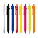 Stylo en plastique recyclé avec bille et clip, encre noire couleur noir deuxième vue en couleurs