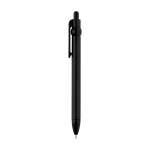 Stylo en plastique recyclé avec bille et clip, encre noire couleur noir vue latérale